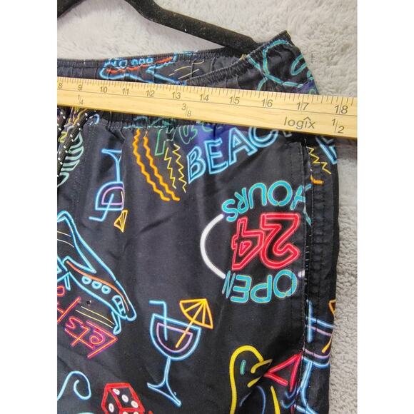 Red Ape MCM Gamble Beach Mens Size Large Neon All Over Print Outfit Set Shorts - Picture 7 of 12